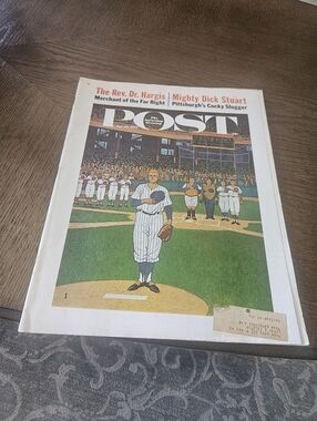 The Saturday Evening Post Vintage Baseball Cover April 28, 1962
